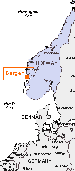 Bergen is located at the south-west coast of Norway